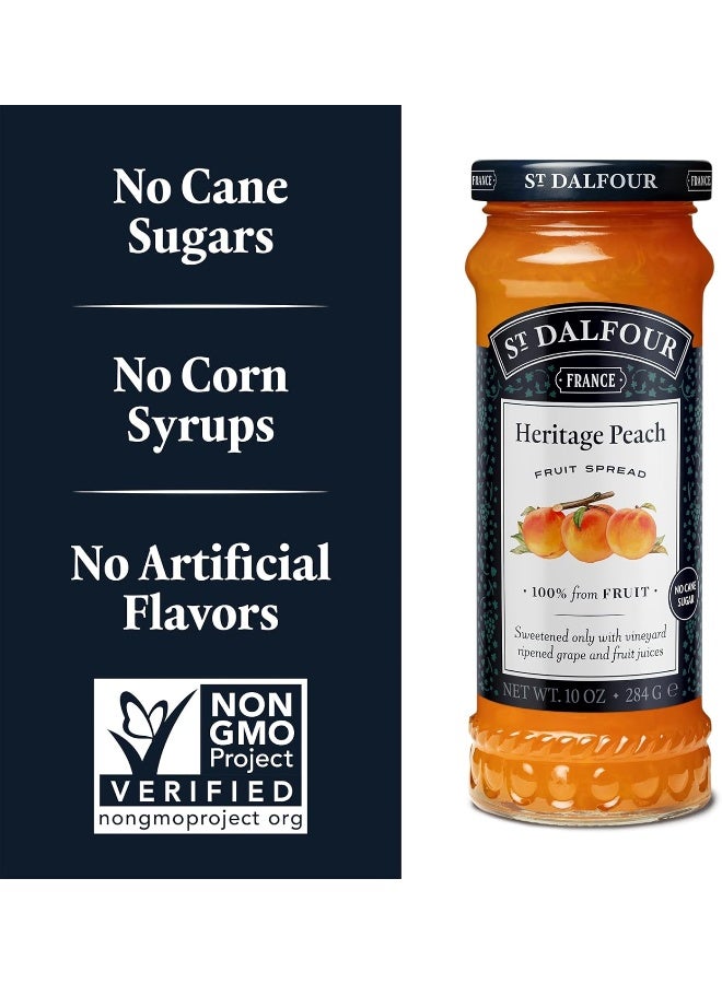 St.Dalfour St. Dalfour Heritage Peach Fruit Spread - 10oz - 100% from Fruit, No Artificial Ingredients, Non-GMO, No Cane Sugars, All Natural, Made in France - Image 2