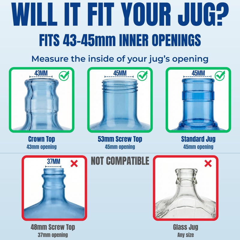 The Jug Plug Jug Plug The Original 5 Gallon Water Jug Cap Reusable - No Spill Silicone 5 Gallon Water Jug Lid Fits 55mm Bottles with a 45mm Opening - Leak-Proof 5 Gal Water Jug Cap Replacement Cover - 3 Pack - Image 4