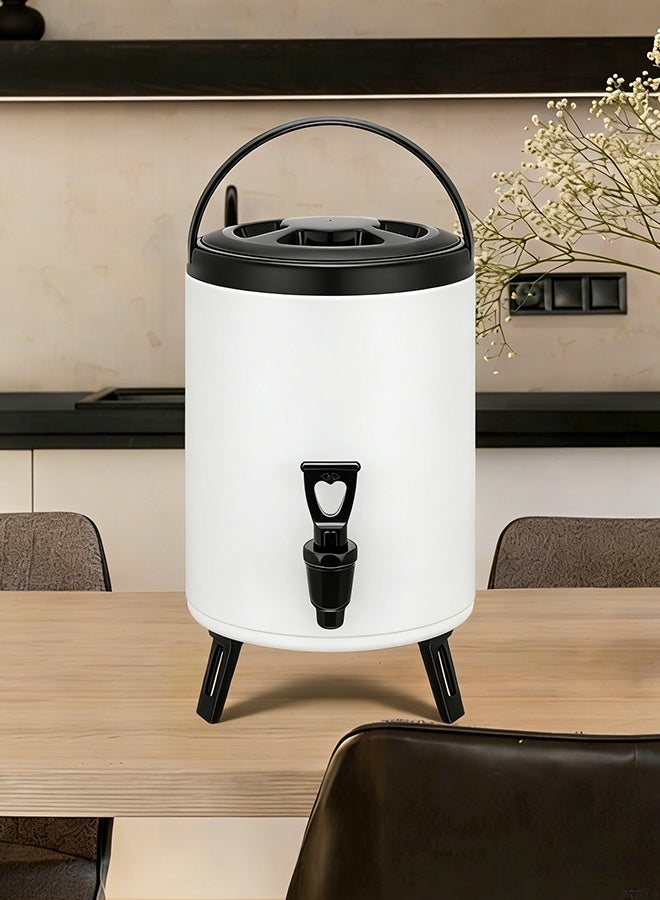 8L Colorful Stainless Steel Double-Layer Thickened Multi-Purpose Large Capacity Milk Tea Bucket, Heat Retaining Bucket, Cold Preservation Juice and Soy Milk Stand Bucket - Image 5