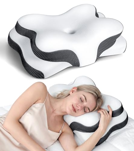 Osteo Sustained Cervical Health Neck Pillow, Contour Zoned Design Ergonomic Pillow for Pain Relief, No-Temperature Affected Memory Foam Pillows, Cooling Pillow Support Side, Back, Stomach Sleeper - Image 1