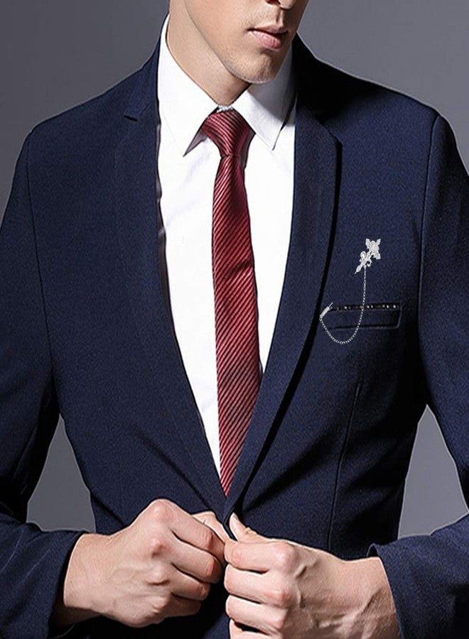 Huture 3 Packs Men's Brooch Lapel Pin Crown Rudder Cross Badge Hanging Chains Collar for Career Suit Tuxedo of Shirts Tie Hat Scarf for Boyfriend Father Birthday Silver - Image 5