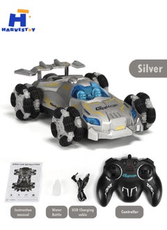 Harvestoy 1:12 Scale  2.4GHz  Remote Control Car Rc Car with Light & Music & Spray, Remote Control Truck Toys,360° Rotating 4WD RC Car Toy Rc Stunt Car for Boys Girls Kids  - Image 2