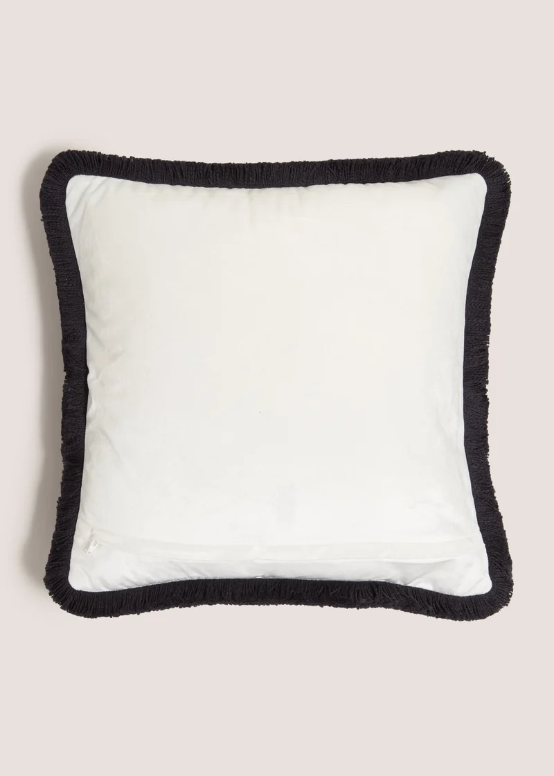 Matalan White Zebra Print Cushion