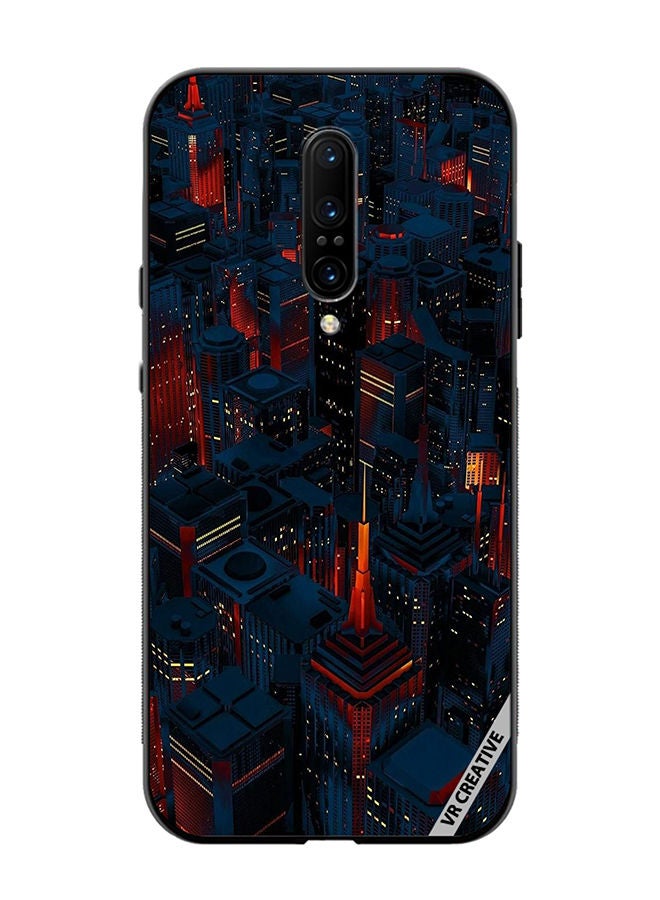 VR CREATIVE Protective Case Cover For OnePlus 7 Pro Dark City Design Multicolour - Image 1