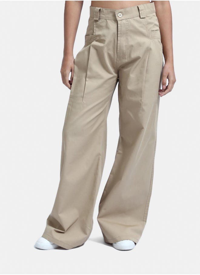 RAVIN - Casual Wide Leg Pants with Two Buttons - Image 1