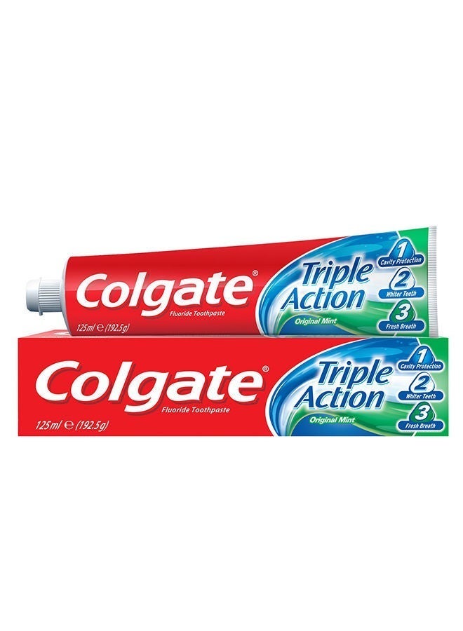 Colgate معجون أسنان ثلاثي الفعالية بنكهة النعناع الأصلية، 125 مل