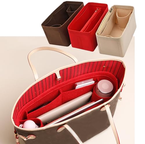 Lckaey Purse Organizer Insert for Nevefull Speedy HandBag Insert, for Tote Bag and hand bag protector, 1083red-L - Image 5