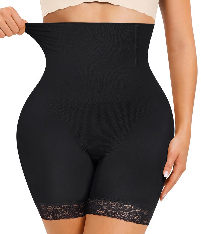 Eleady Shapewear for Women High Waisted Tummy Control Shorts Under Dress Booty Lifting Shapewear - Black, Large - Image 1