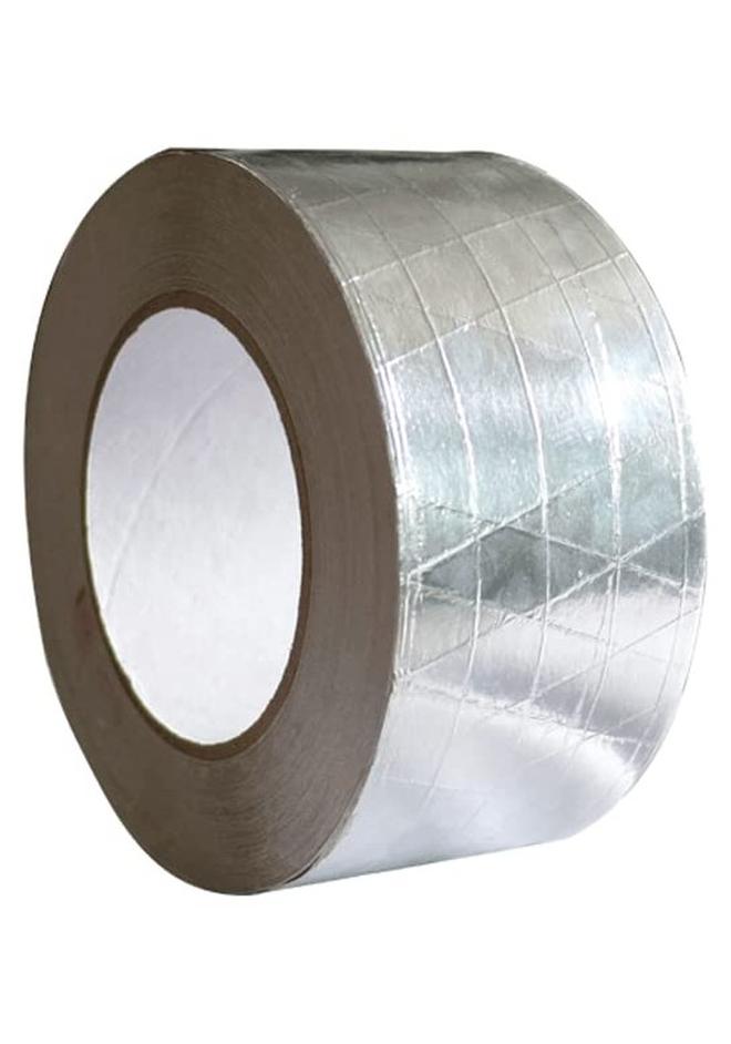 MARKQ شريط FSK، شريط تغليف عازل من رقائق الألومنيوم مقاس 2 بوصة × 25 ياردة للعزل، وإصلاح نظام التدفئة والتهوية وتكييف الهواء، وقنوات الغلق، وأعمال الأنابيب، وفجوة عتبة النافذة، وتسرب السقف، لفة واحدة - Image 1