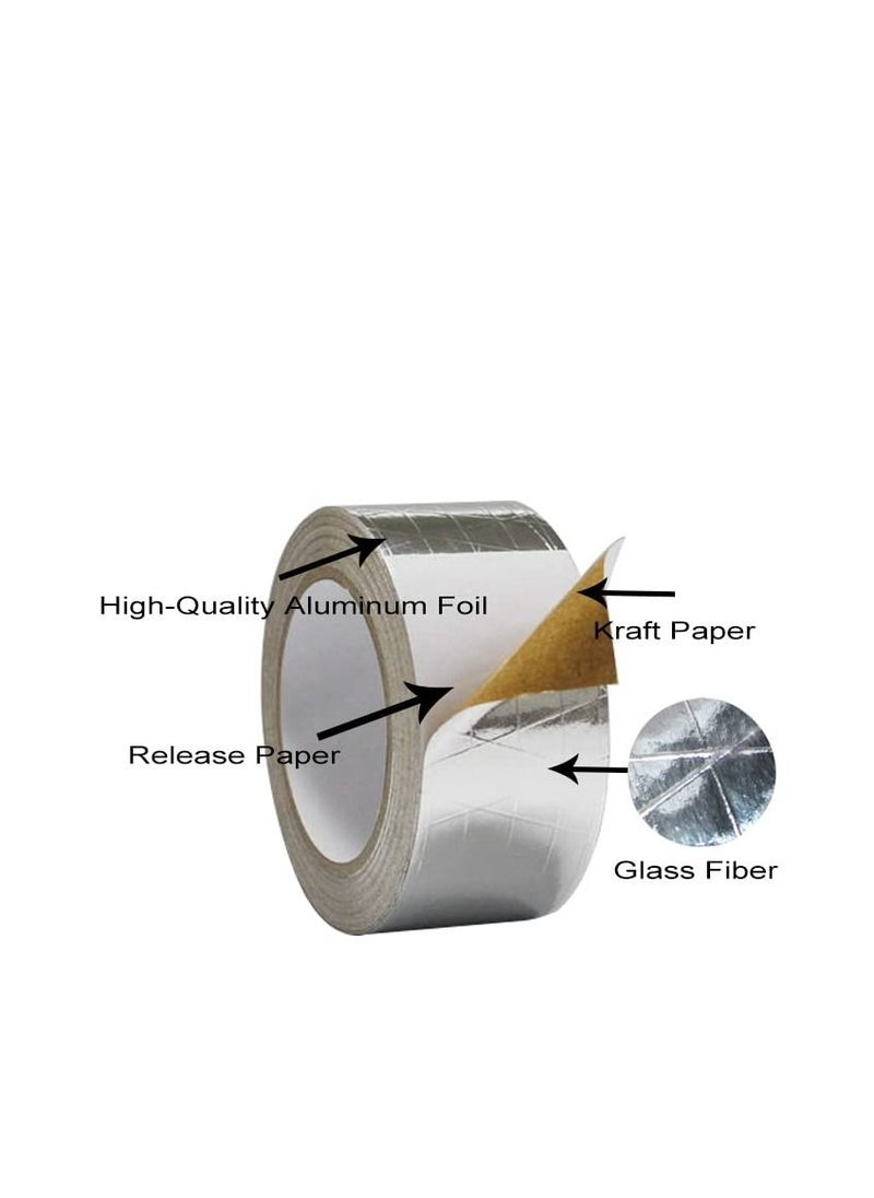 MARKQ - FSK Tape, 2" x 25 yards Aluminum Foil Scrim Kraft Insulation Jacketing Tape for Insulating, HVAC Repair, Sealing Ducts, Pipework, Window Sill Gap, Roof Leak, 1 Roll - Image 1