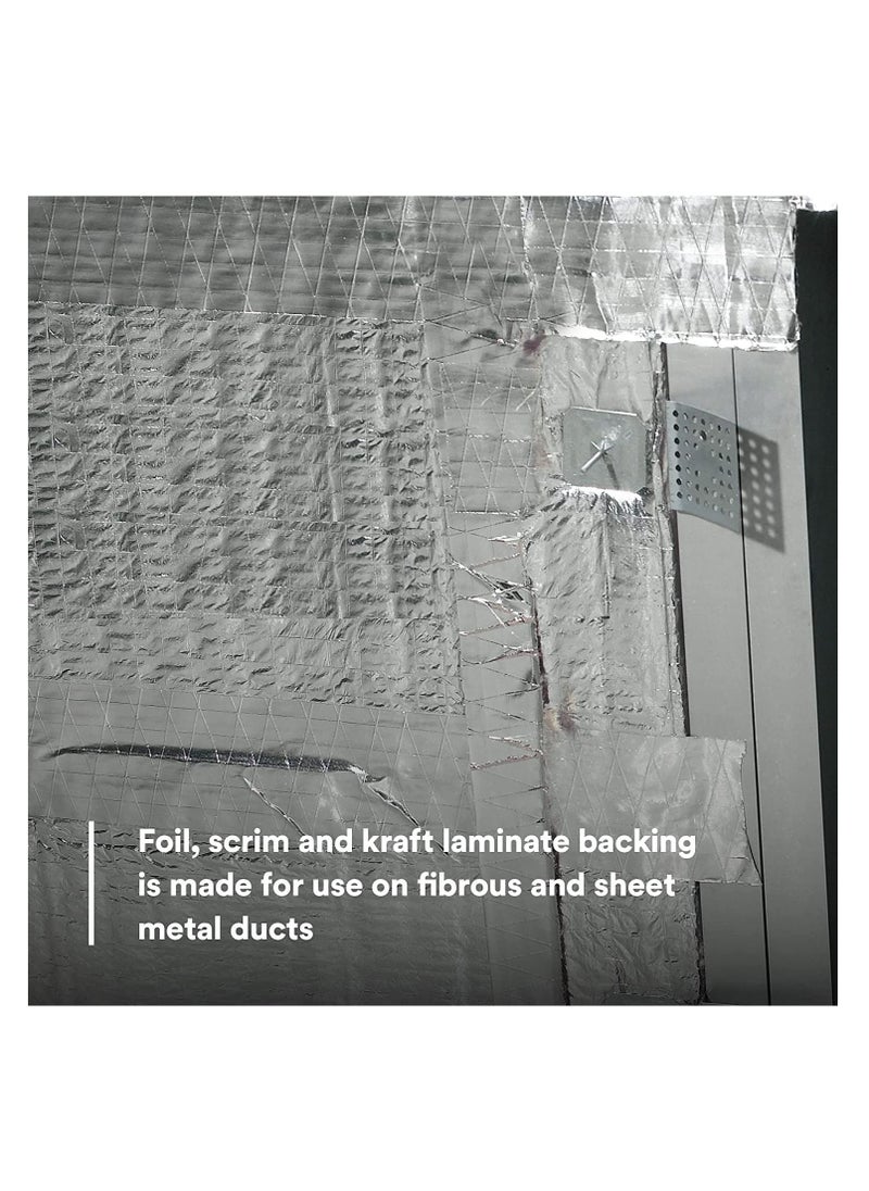 MARKQ - FSK Tape, 2" x 25 yards Aluminum Foil Scrim Kraft Insulation Jacketing Tape for Insulating, HVAC Repair, Sealing Ducts, Pipework, Window Sill Gap, Roof Leak, 1 Roll - Image 1