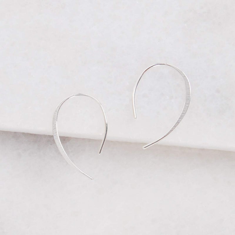 Humble Chic NY Humble Chic Upside Down Hoop Earrings - Hypoallergenic Lightweight Wire Needle Drop Dangle Threader Hoops for Women, 1" inch - 925 Sterling Silver Plated - Image 3