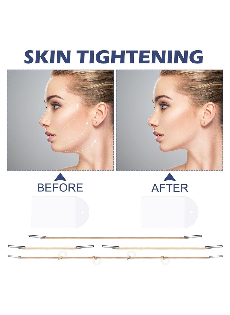 RATSAW 40 Pcs Face Lifting Tapes with 8 Pcs Lifting Rope Sets Invisible Face Lift Tape Instant Face Lift Sticker Adhesive Lifting Patch Quick Face Lifting Band Neck Eye Lift Tape for Women Face Beauty  - Image 4