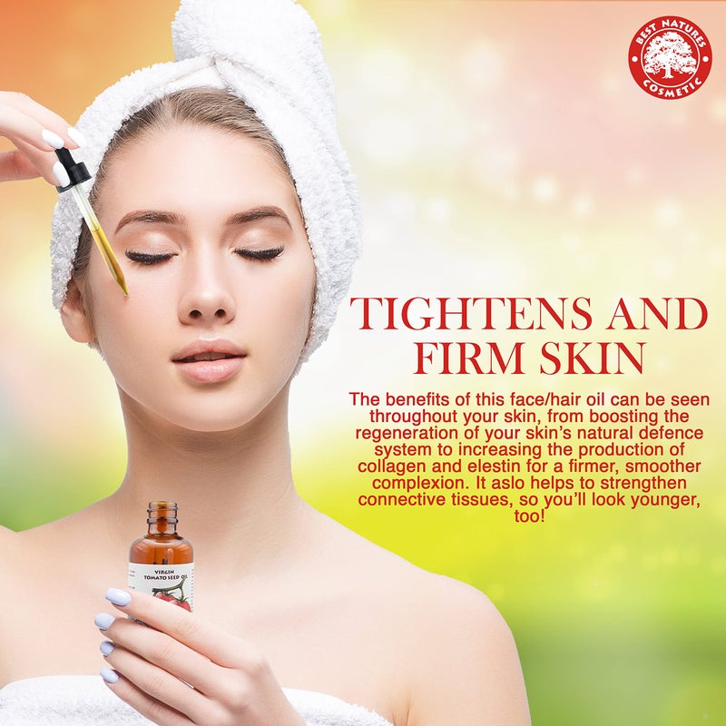 Best Nature's Cosmetics Best Nature's Tomato Seed Oil (Cold Pressed, Unrefined) - 2 oz - Natural Skin Care Moisturizer for Face, Body, Dry, Damaged Hair - Soothes Eczema, Psoriasis, Acne, Reduce Discoloration - Image 4