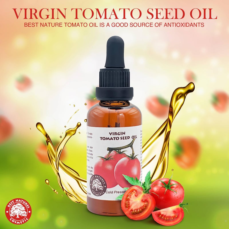 Best Nature's Cosmetics Best Nature's Tomato Seed Oil (Cold Pressed, Unrefined) - 2 oz - Natural Skin Care Moisturizer for Face, Body, Dry, Damaged Hair - Soothes Eczema, Psoriasis, Acne, Reduce Discoloration - Image 3