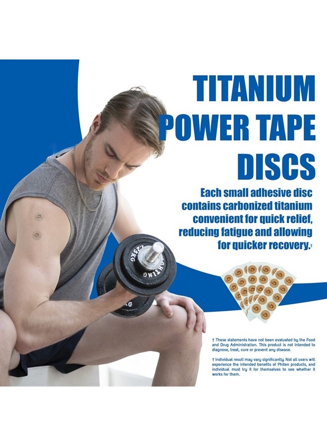Phiten Titanium Power Tape Discs - Round Disc Shaped Water-Resistant Athletic Tape for Muscle, Knee, Elbow, Shoulder, and Joint Support - Professional Sports Therapeutic Athletic Tape - 70 Pieces - Image 2