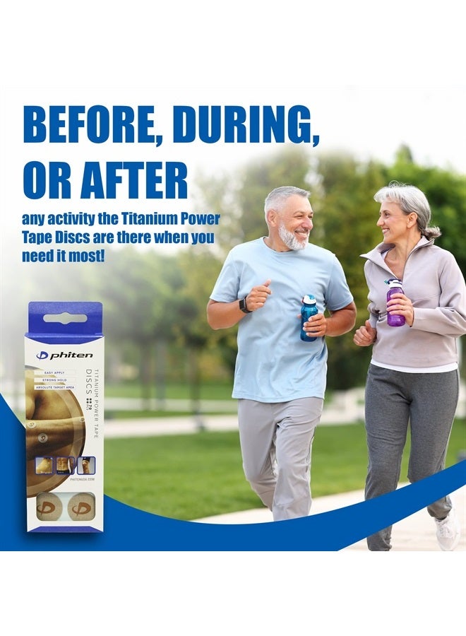 Phiten Titanium Power Tape Discs - Round Disc Shaped Water-Resistant Athletic Tape for Muscle, Knee, Elbow, Shoulder, and Joint Support - Professional Sports Therapeutic Athletic Tape - 70 Pieces - Image 4