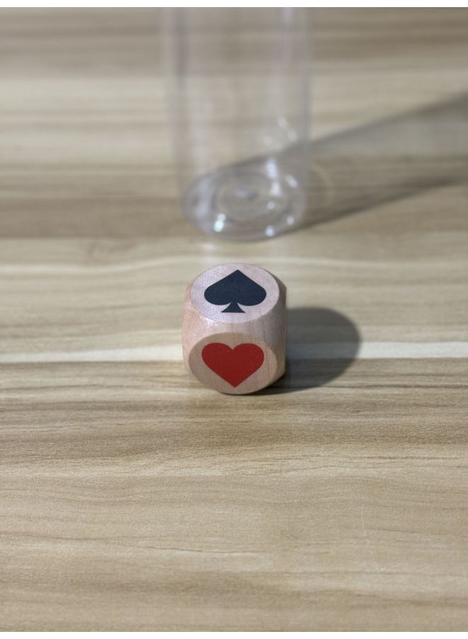 Cross-Border In-Stock Valentine's Day Food Decision Dice 4cm Wooden Dice Lotus Wood Painted Blank Printed Poker Dice 