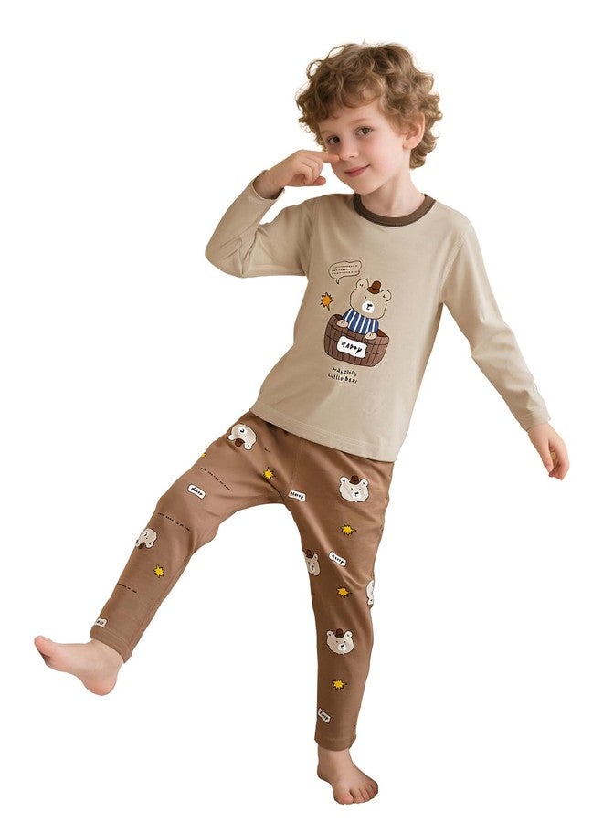 Umeyda Baby Long Sleeve Pajama Sets, Toddler Boy 2-Piece Sleepwear Soft Comfy Sleepwear Pajamas, Brown Bear, for Ages 12M-18M = Tag 100 - Image 1