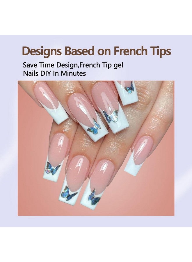 Misssix French Gel Nail Tips 240Pcs French Tip Press On Nails Long Square Brown No Need To File 3 In 1 Tips Prelasting Fake Nails For Nail Art Diy 15 Sizes - Image 3
