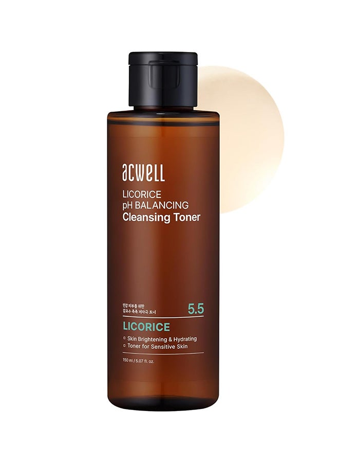ACWELL Licorice pH Balancing Cleansing Toner, PH5.5 Hydrating Makeup Cleansing Astringent, Skin Clearing, Reduce Pigmentation, Acne And Dark Spots, 150ml - Image 1