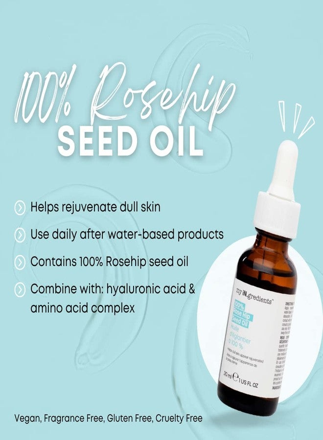 Masque Bar My Ingredients 100% Rose Hip Seed Oil, Rejuvenates Dull Skin, Reduces Fine Lines, Wrinkles, Soothes Dry & Itchy Skin, Moisturizing Serum for Face & Hair, Korean Skincare - 1Fl oz - Image 3