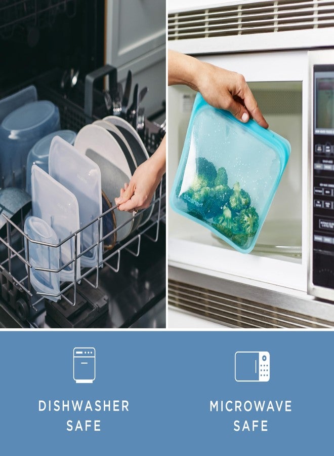Stasher Premium Silicone Reusable Food Storage Bags & Lunch Bag, 3-Pack, Multi-Use Lunch Bag, Travel Containers, BPA Free, Leak-free, Dishwasher Safe, Eco-friendly - Image 5
