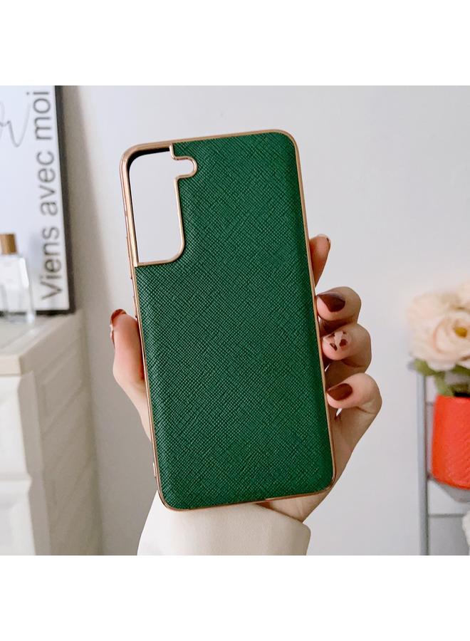 اس-توب جراب لهاتف Samsung Galaxy S21 FE 5G، جراب هاتف من الجلد الأصلي بتصميم متقاطع مطلي بالكهرباء النانوية - Image 2