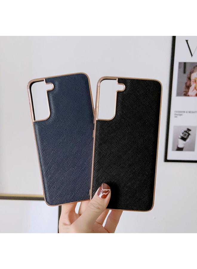 اس-توب جراب لهاتف Samsung Galaxy S21 FE 5G، جراب هاتف من الجلد الأصلي بتصميم متقاطع مطلي بالكهرباء النانوية - Image 3