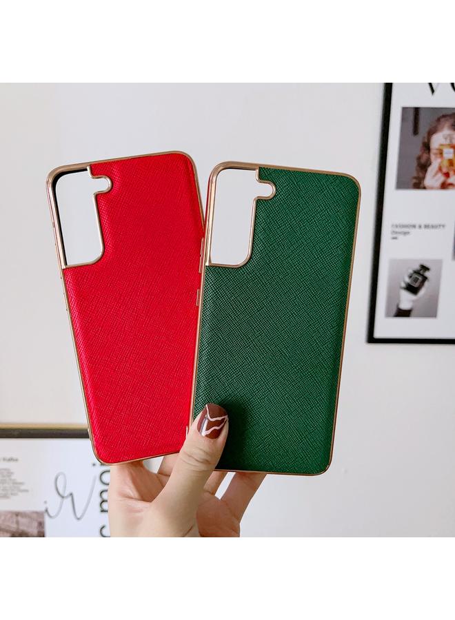 اس-توب جراب لهاتف Samsung Galaxy S21 FE 5G، جراب هاتف من الجلد الأصلي بتصميم متقاطع مطلي بالكهرباء النانوية - Image 4