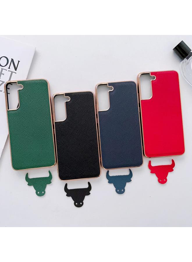 اس-توب جراب لهاتف Samsung Galaxy S21 FE 5G، جراب هاتف من الجلد الأصلي بتصميم متقاطع مطلي بالكهرباء النانوية - Image 5