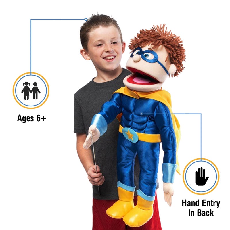 Silly Puppets 25 دمية متكلم على شكل بطل خارق بPeach Boy كاملة الجسم - Image 3