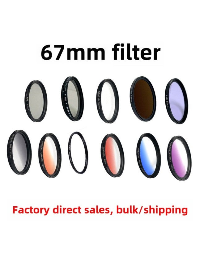 67mm Filter CPL Polarizer ND Dimming Mirror White Soft Focus Mirror Black Soft Focus Starlight Mirror Gold Brushed Blue Brushed 13U-Color:67mm Nd8 Light Reduction Mirror  - Image 4