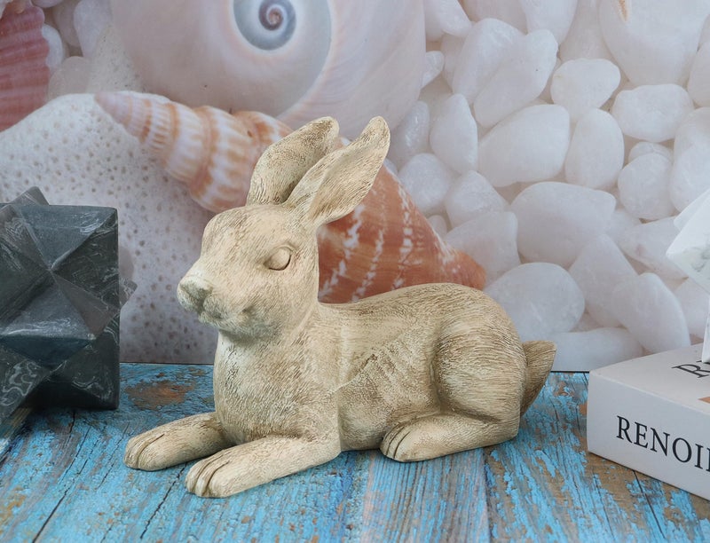 Hymmah Rabbit Statue Sculpture Home Decor Rustic Home Decorations for Living Room, Boho Resin Animal Collectible Figurines for Indoor Decor - Image 5