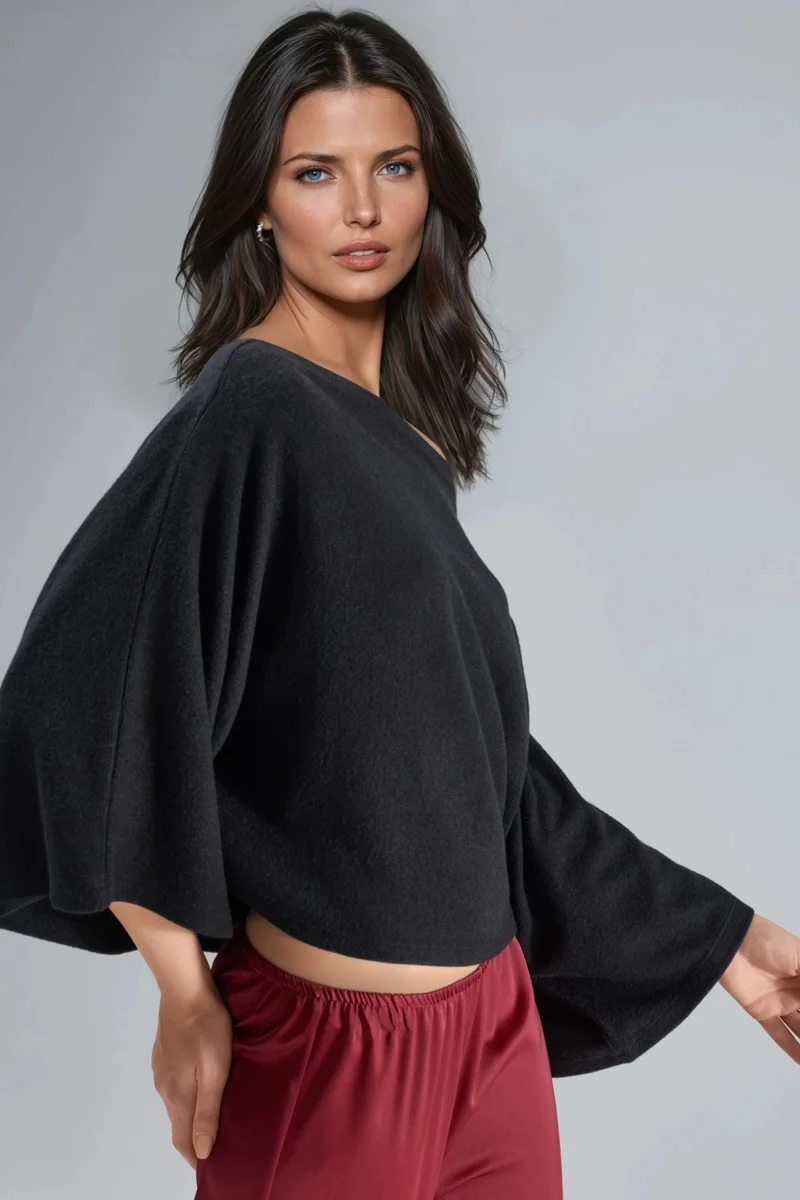 Busem Black BUSEM Loose Fit Knit Blouse for Women | Best Price UAE