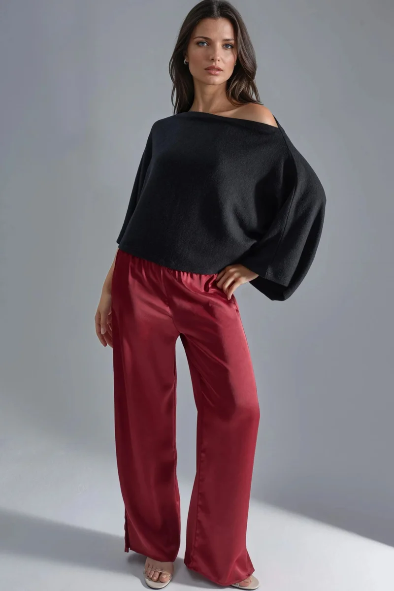 Busem Black BUSEM Loose Fit Knit Blouse for Women | Best Price UAE