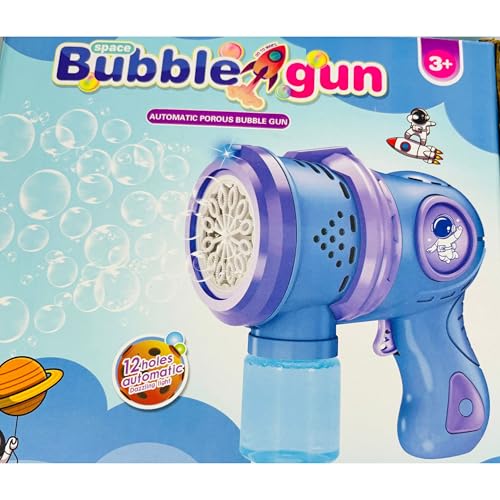 Camin Automatic 12 Holes Colour Bubble Gun for Kids | 2 Bubble Solution,10000+ Bubbles Per Minute |Leak-Proof Design|Birthday Gift Summer Toy for Boys Girls Age 3-16 yrs (Pink) - Image 3