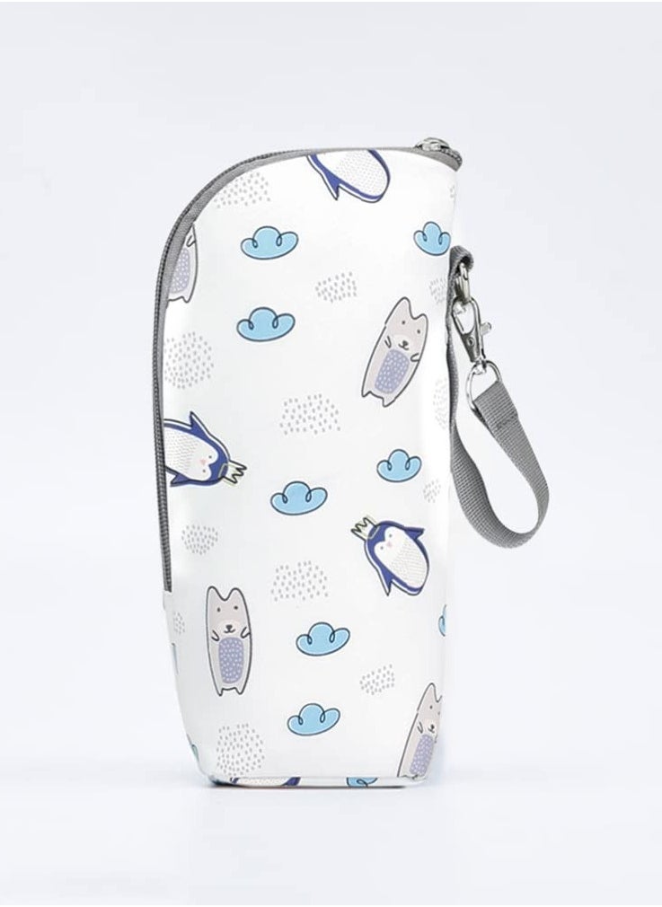 SYOSI Baby Bottle Cooler Bag, Baby Bottle Thermal Bag, Bottle Bag for Daycare Baby Milk Cooler, Children Water Cup Bag, White Accessories Breast Milk Interlayer Cotton, Travel Bags Portable Bottle Bag  - Image 4