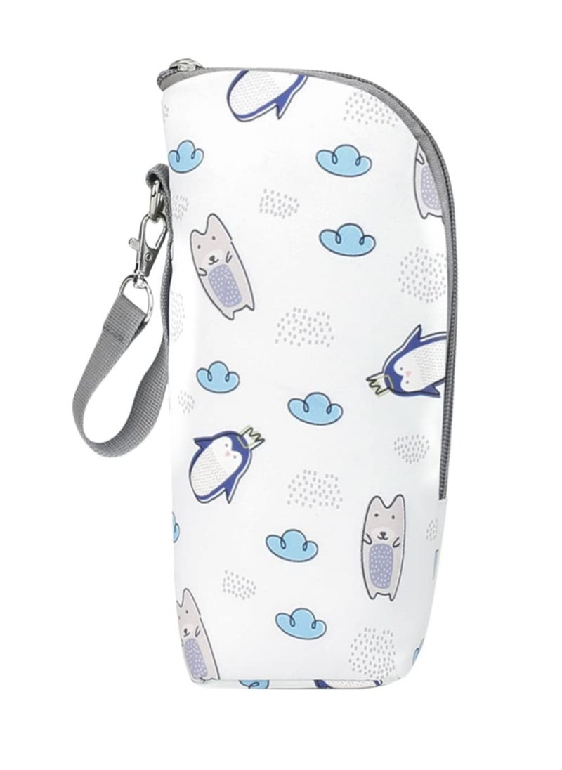 SYOSI Baby Bottle Cooler Bag, Baby Bottle Thermal Bag, Bottle Bag for Daycare Baby Milk Cooler, Children Water Cup Bag, White Accessories Breast Milk Interlayer Cotton, Travel Bags Portable Bottle Bag  - Image 1