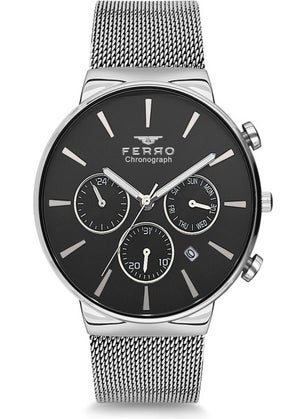 FERRO Silver Mesh Strap Men's Wristwatch FM1697C-A2 FM1697C-A2 