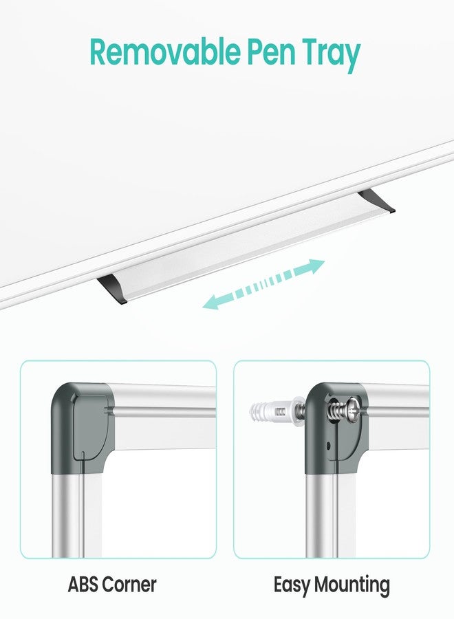 VUSIGN Magnetic Dry Erase Board for Wall, 36" x 24" Hanging Whiteboard for Office, School, Home, Includes Eraser, Markers, Magnets, Pen Tray, Silver Aluminum Frame White Board - Image 4