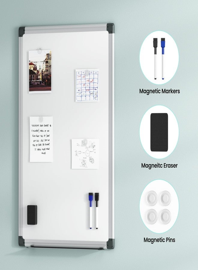 VUSIGN Magnetic Dry Erase Board for Wall, 36" x 24" Hanging Whiteboard for Office, School, Home, Includes Eraser, Markers, Magnets, Pen Tray, Silver Aluminum Frame White Board - Image 3
