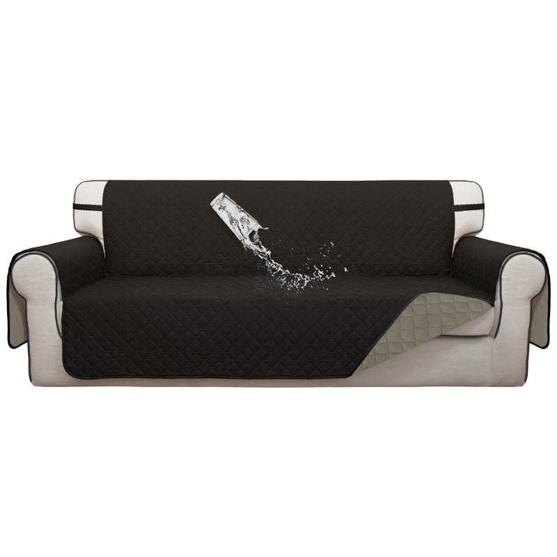 Issuntex Double Protection 100% Waterproof Sofa Covers For Living Room Couch Covers For 3 Cushion Couch Sofa Reversible Furniture Protector Sofa Cover For Dogs Pets Kids (Sofa Chocolate/Beige) - Image 1