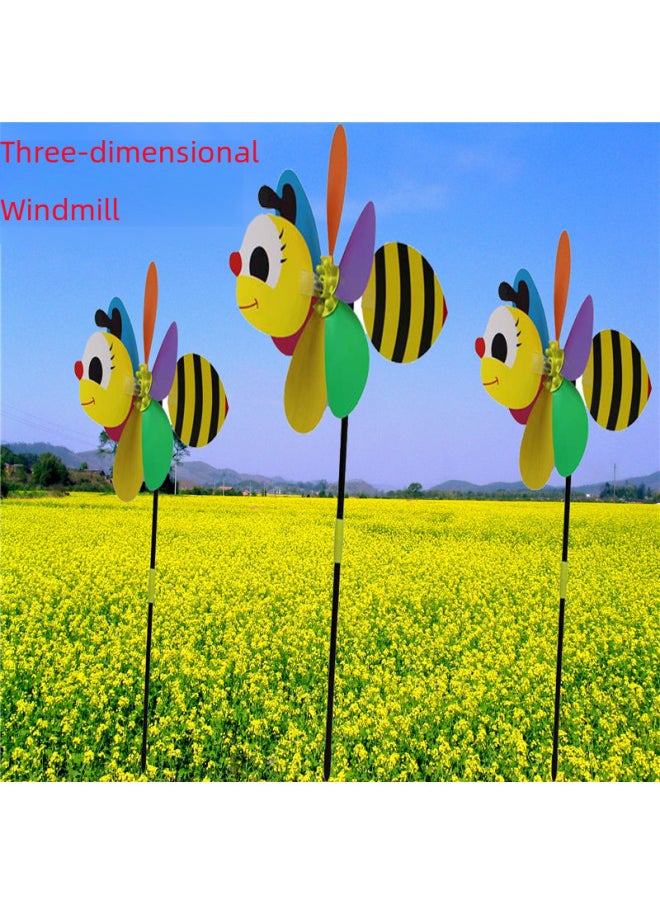 3d Bee Windmill Cartoon Rooster Goldfish Glowing Sequin Windmill Toy Traditional Retro Style Street Stall Direct Sale-Color:Color-Specifications:50*29  - Image 4