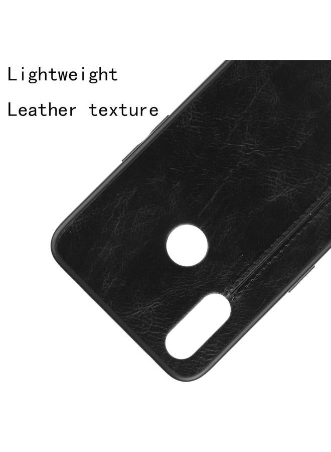 اس-توب جراب لهاتف Oppo Realme 3 مقاوم للصدمات بنمط جلد البقر المخيط، مصنوع من مادة PC + PU + TPU - Image 4