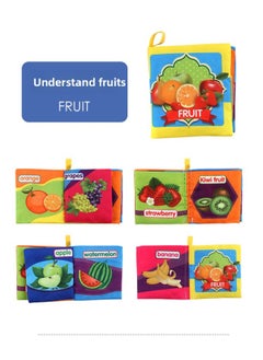 Generic Baby Early Education Puzzle Cognitive Cloth Book Set Early Education Baby Tear Puzzle Cloth Book Set Toys-Color:Know The Fruit 6/set  - Image 1