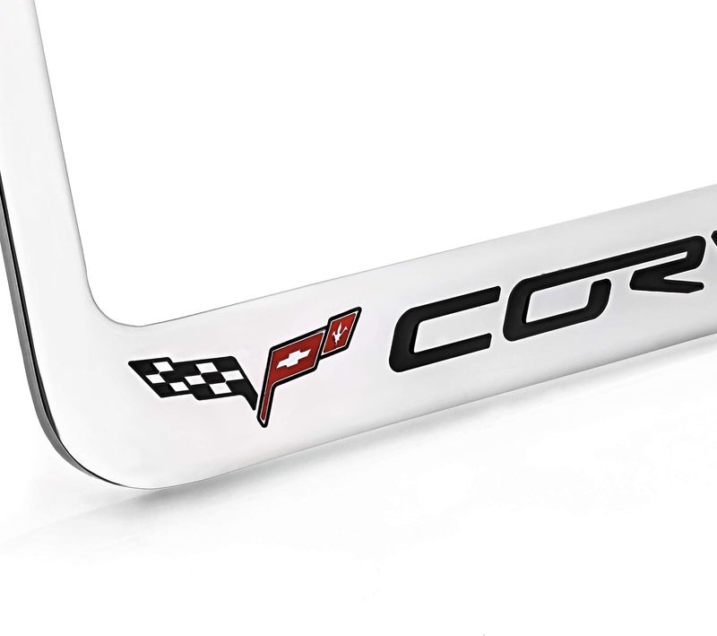 Corvette Central C6 Corvette License Plate Frame with C6 Flags by Corvette Central - Image 2