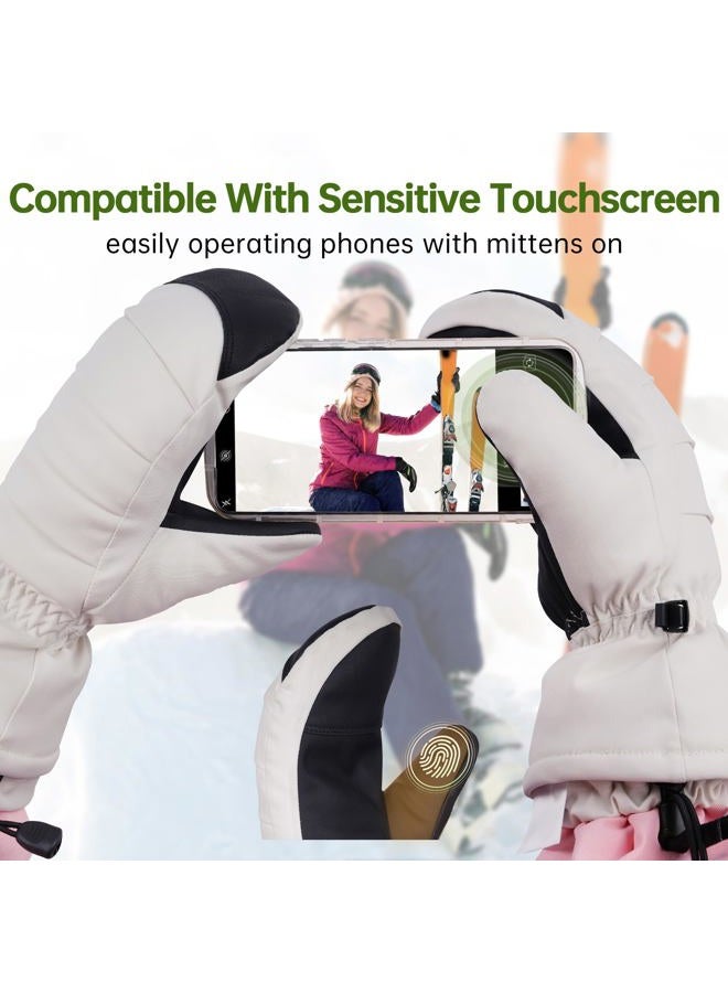 EXski Women Ski Mittens Waterproof Warm Touchscreen Snow Mitts for Extreme Cold Weather Snowboarding Skiing - Image 4