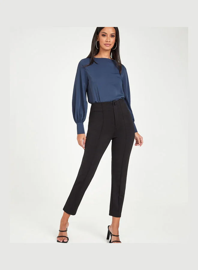 Styli High Waist Slim Fit Tailored Trouser