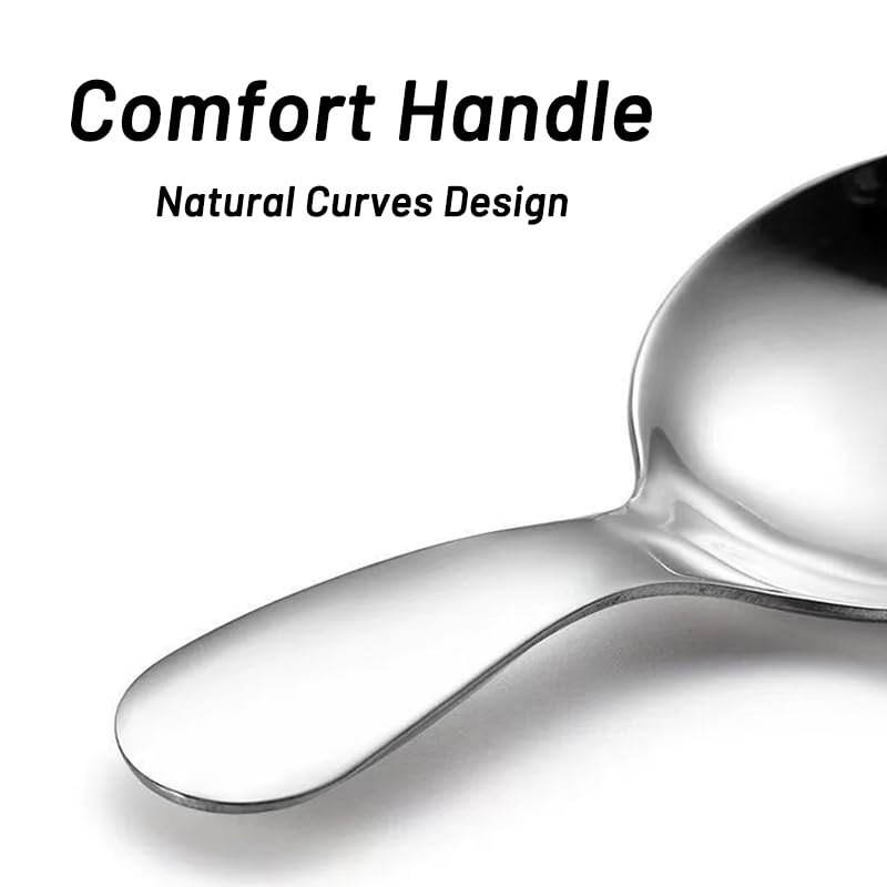 Yopolaz 5 Pack Short Handle Scoops - Silver Mini Scoops for Canisters - Stainless Steel Small Coffee Candy Scoop for Salt Sugar Tea Dessertï¼ˆSilverï¼‰ - Image 5